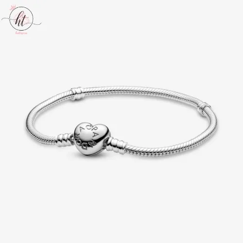 Pandora Moments Silver Bracelet with Heart Clasp