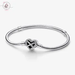 Pandora Silver Bracelet with Infinite Heart Clasp