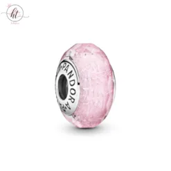 Pandora Moments Transparent Pink Murano Charm
