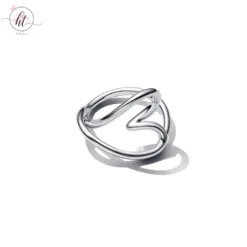 Pandora Essence Sterling Silver Heart Wave Ring