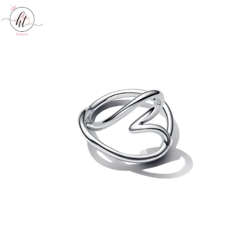 Pandora Essence Sterling Silver Heart Wave Ring