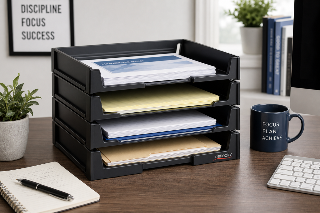 Deflecto Stackable Desk Organizer Tray